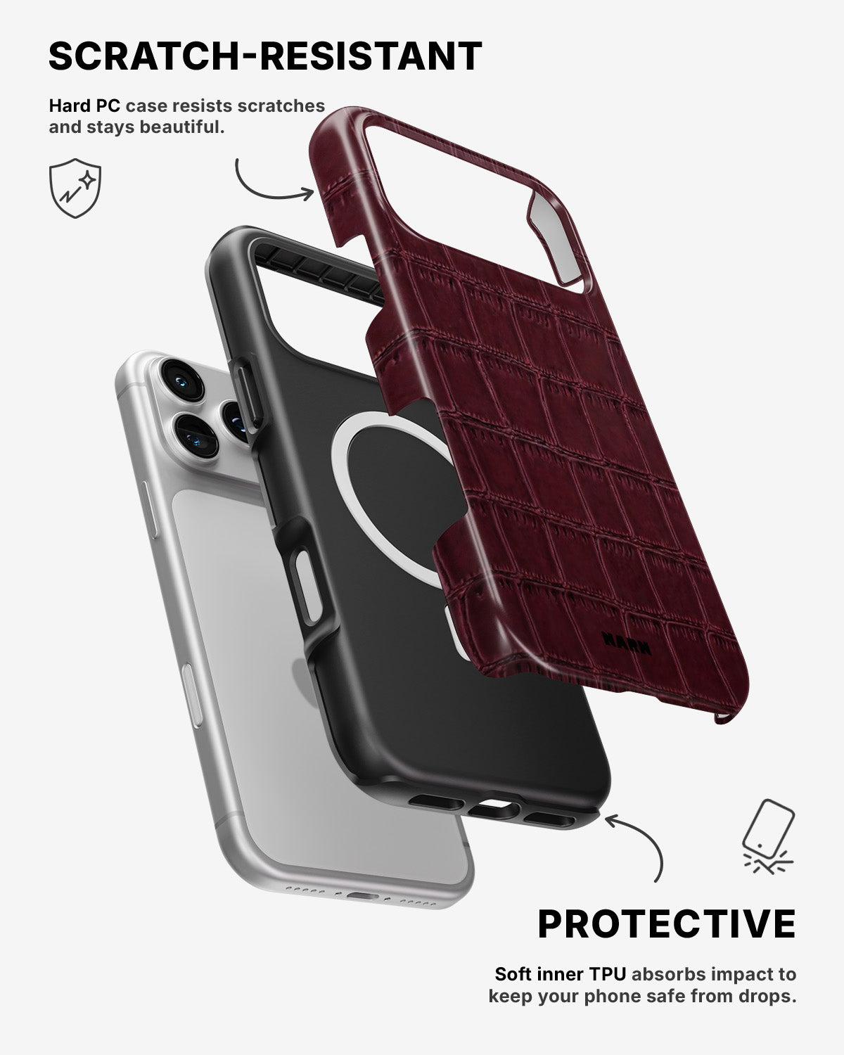 iPhone 17 Pro Max Tough Case – Rouge Croc - View 2