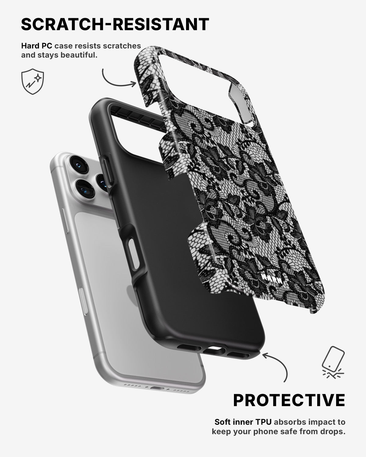 iPhone 17 Pro Max Tough Case – Midnight Lace - View 2