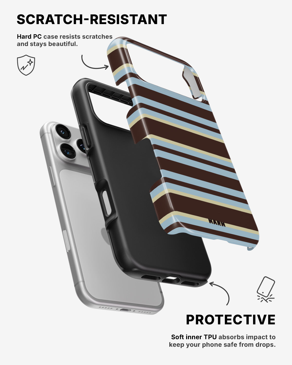 iPhone 17 Pro Max Tough Case – Latte Lines - View 2