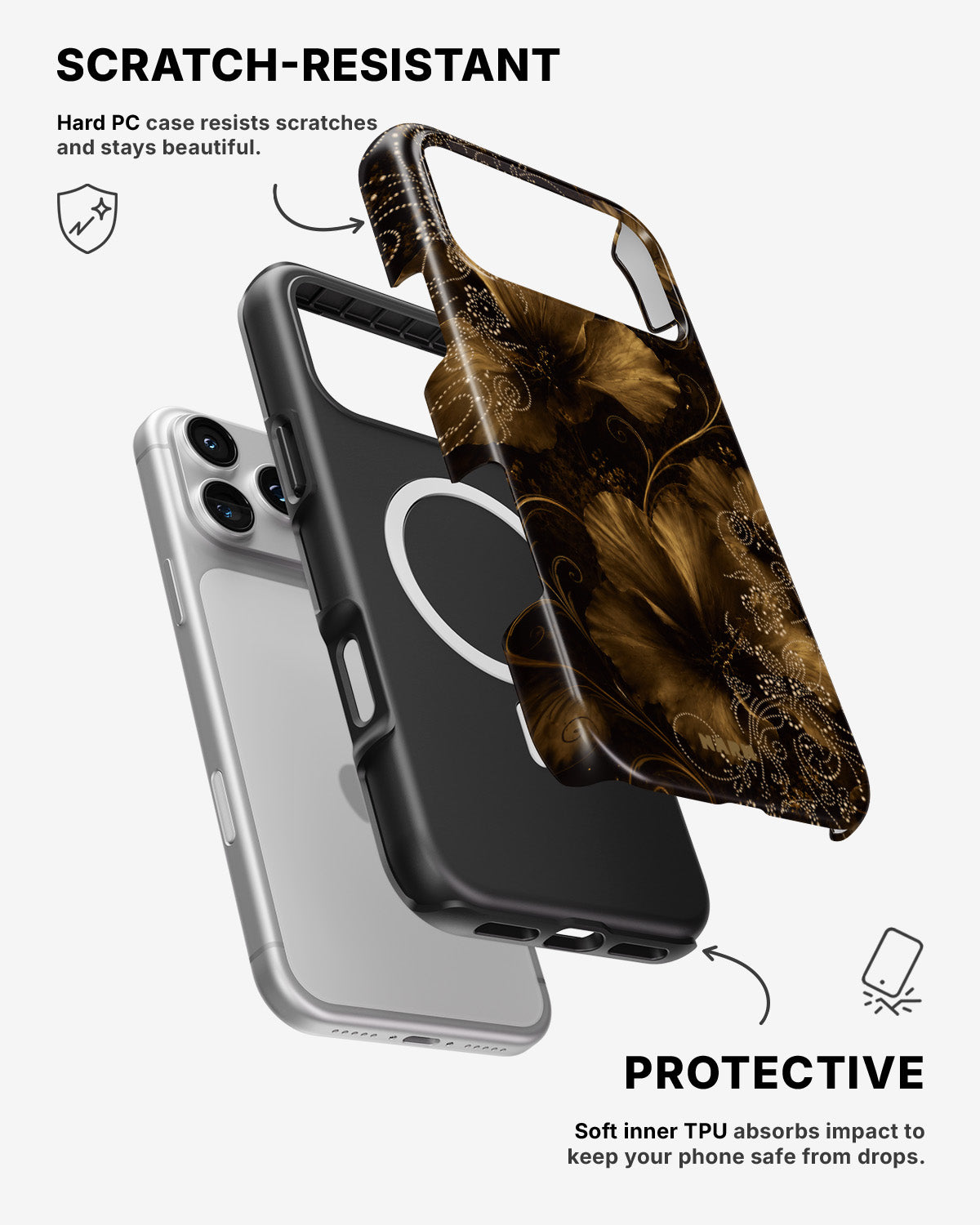 iPhone 17 Pro Max Tough Case – Bloom Noir - View 2
