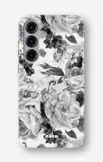 Samsung Galaxy S25 Tough Case – Black & White Bloom - View 1