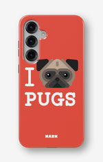 Samsung Galaxy S25 Tough Case – I Love Pugs - View 1