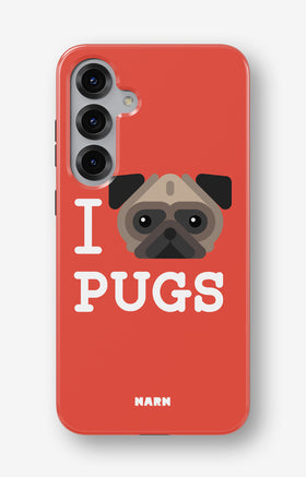 Samsung Galaxy S25 Tough Case – I Love Pugs - View 1