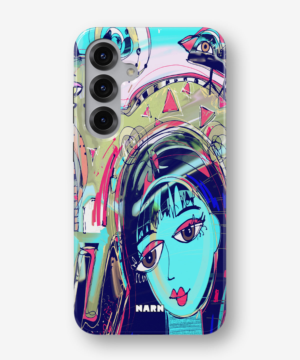 Samsung Galaxy S25 Tough Case – Abstract Cat - View 1