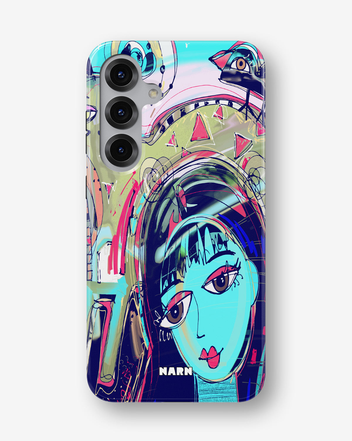 Samsung Galaxy S25 Tough Case – Abstract Cat - View 1