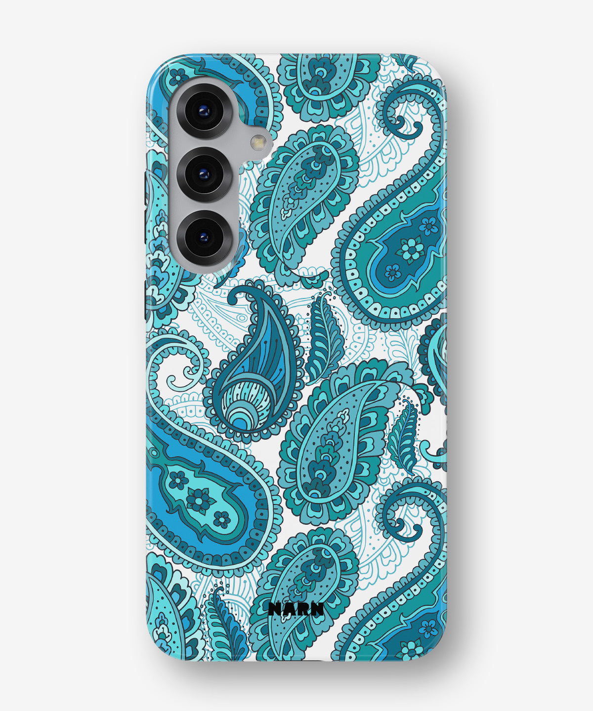 Samsung Galaxy S25 Tough Case – Turquoise Paisley - View 1