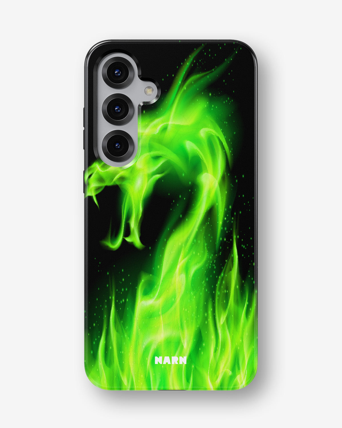 Samsung Galaxy S25 Tough Case – Green Flames Dragon - View 1