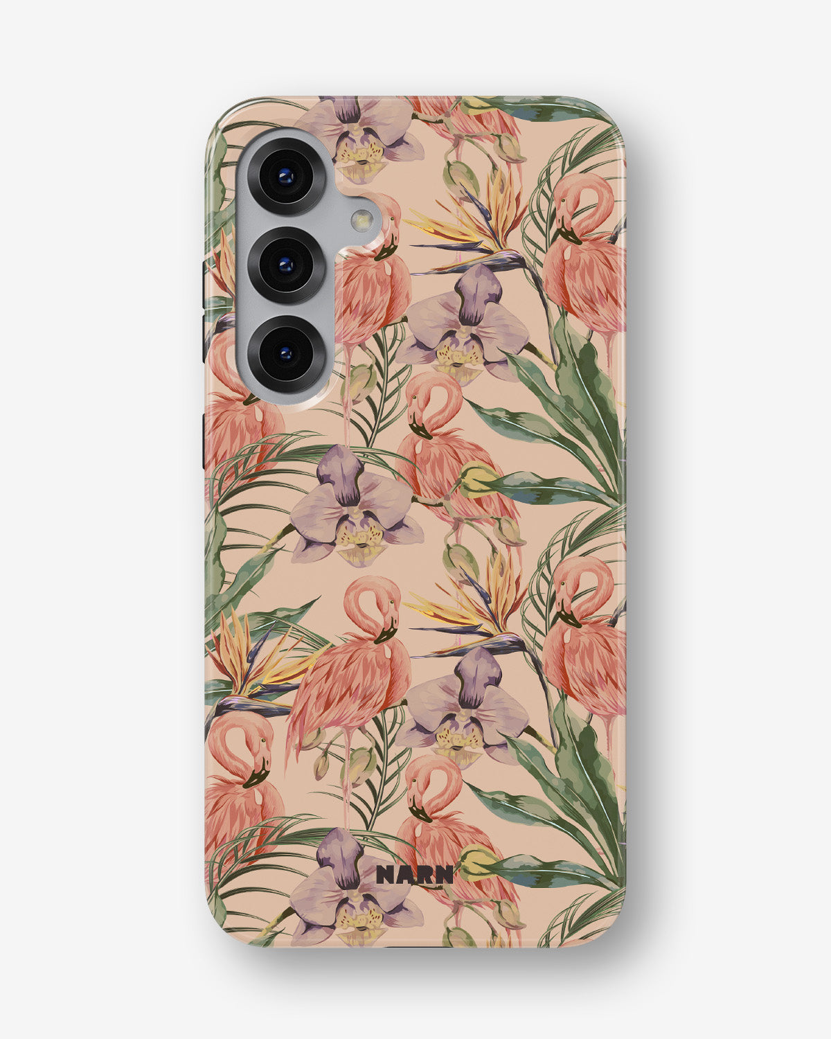 Samsung Galaxy S25 Tough Case – Flamingos & Flowers - View 1