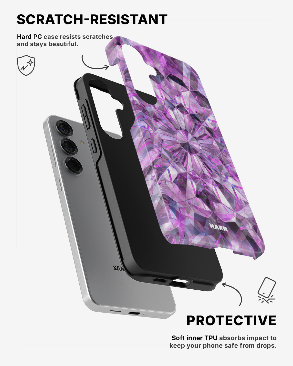 Samsung Galaxy S25 Tough Case – Lavender Crystals - View 2