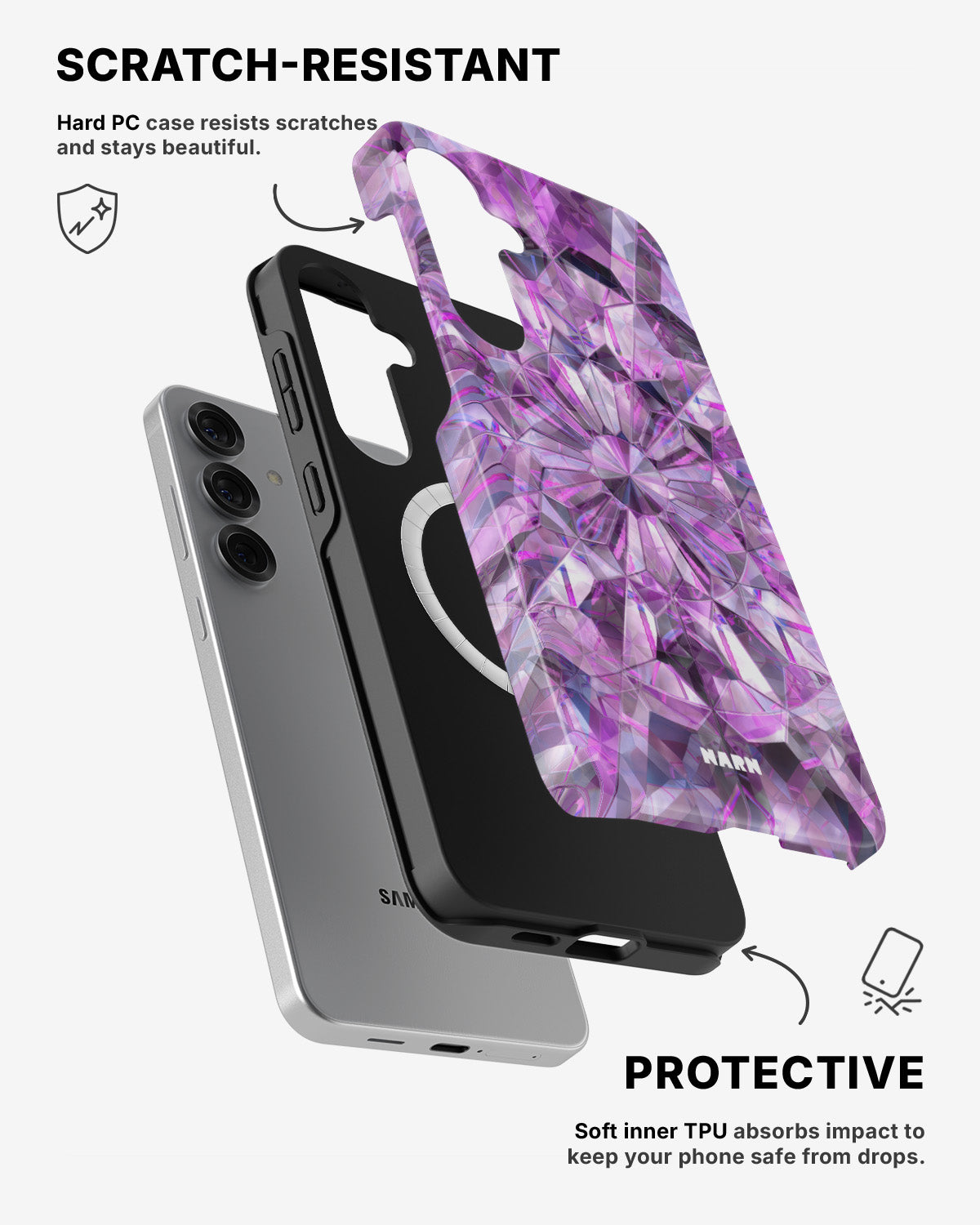 Samsung Galaxy S25 Tough Case – Lavender Crystals - View 2
