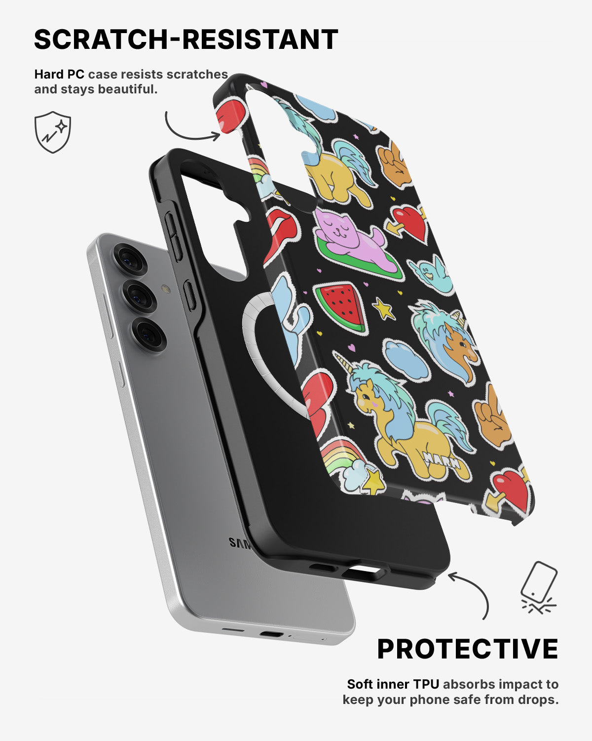 Samsung Galaxy S25 Tough Case – Cute Stickers - View 2