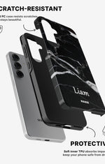 Samsung Galaxy S25 Tough Case – Custom - Black Marble - View 2