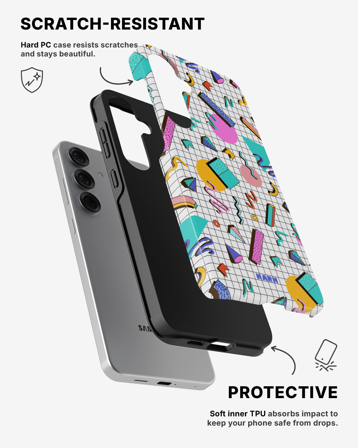 Samsung Galaxy S25 Tough Case – 80s Memphis - View 2