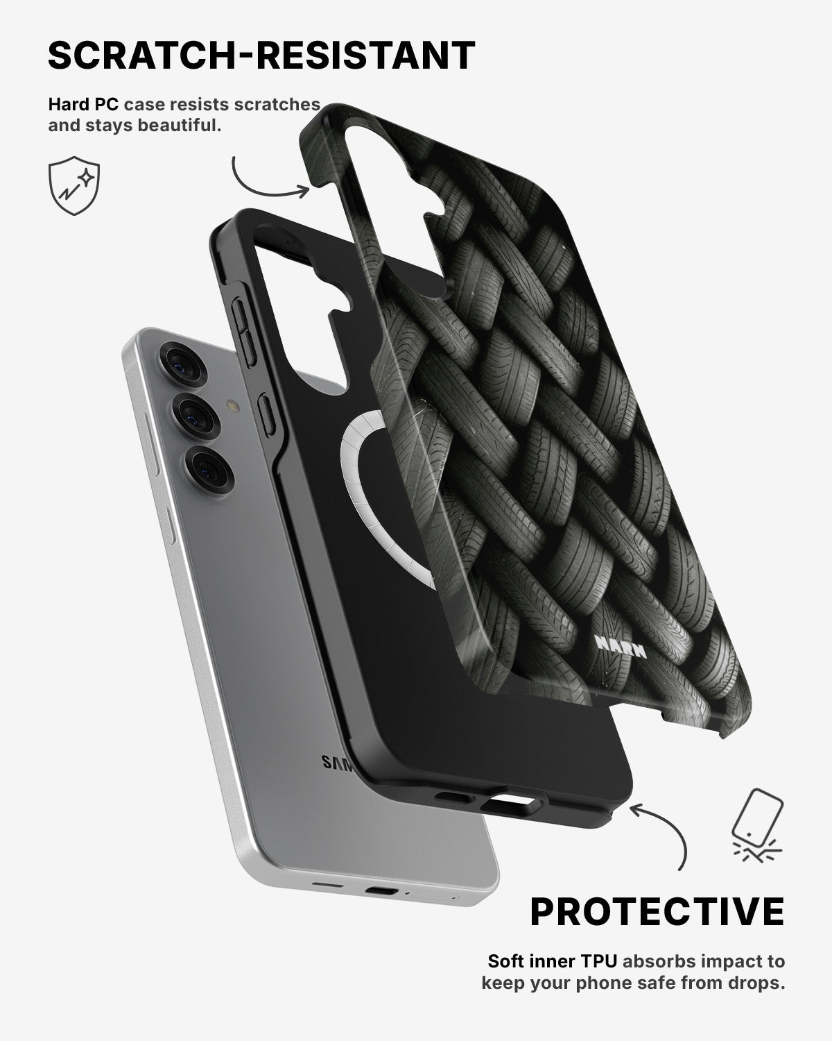 Samsung Galaxy S25 Tough Case – Tires Wall - View 2