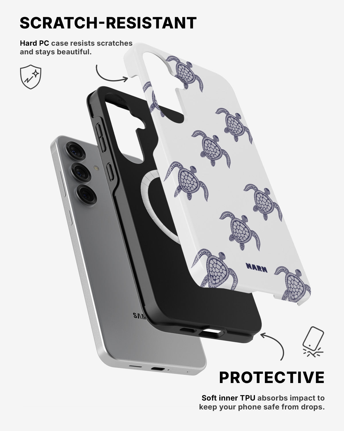 Samsung Galaxy S25 Tough Case – Blue Turtles - View 2