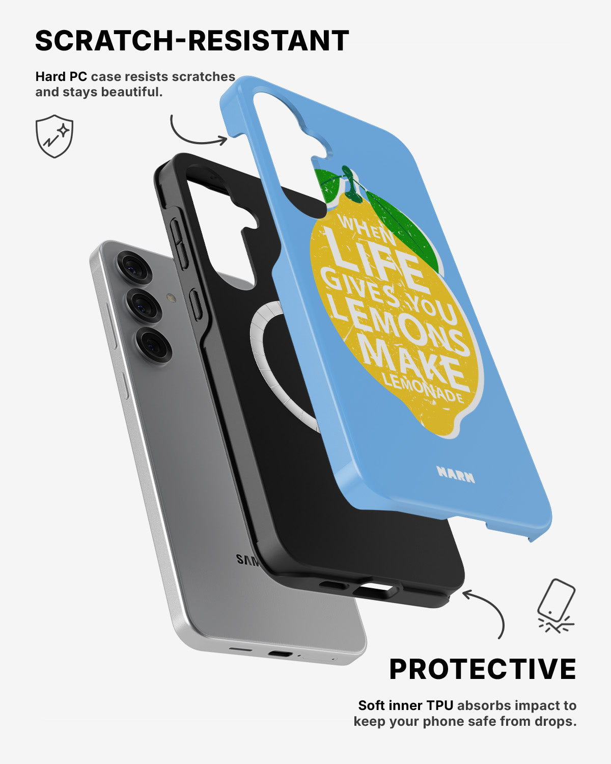 Samsung Galaxy S25 Tough Case – Lemon Quote - View 2