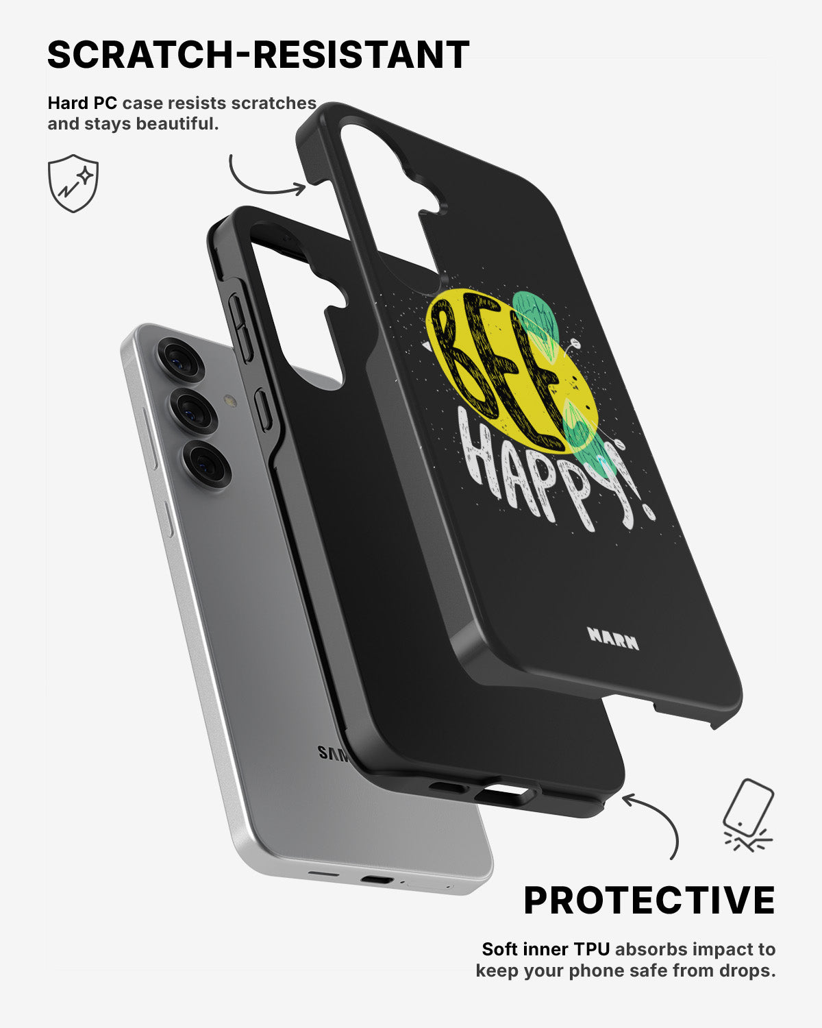 Samsung Galaxy S25 Tough Case – BEE Happy - View 2