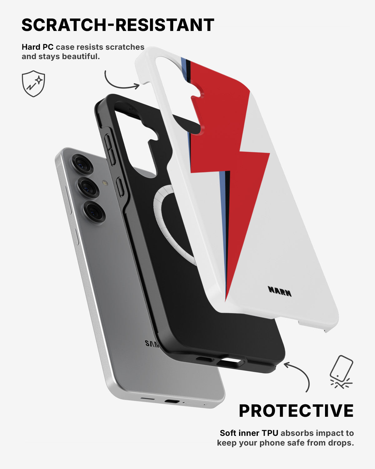 Samsung Galaxy S25 Tough Case – White Bowie  - View 2
