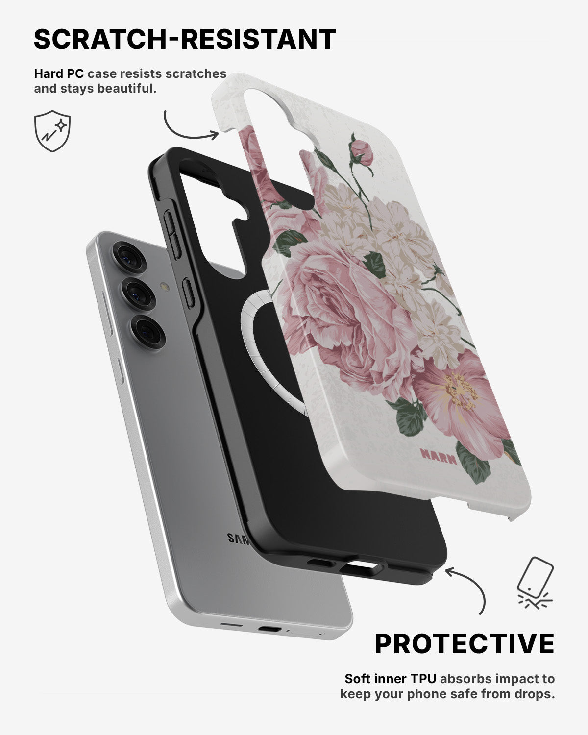 Samsung Galaxy S25 Tough Case – Roses - View 2