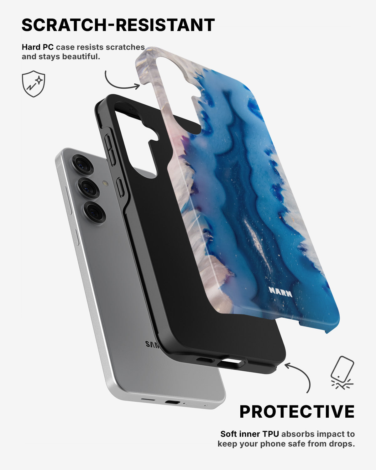 Samsung Galaxy S25 Tough Case – Blue Agate - View 2