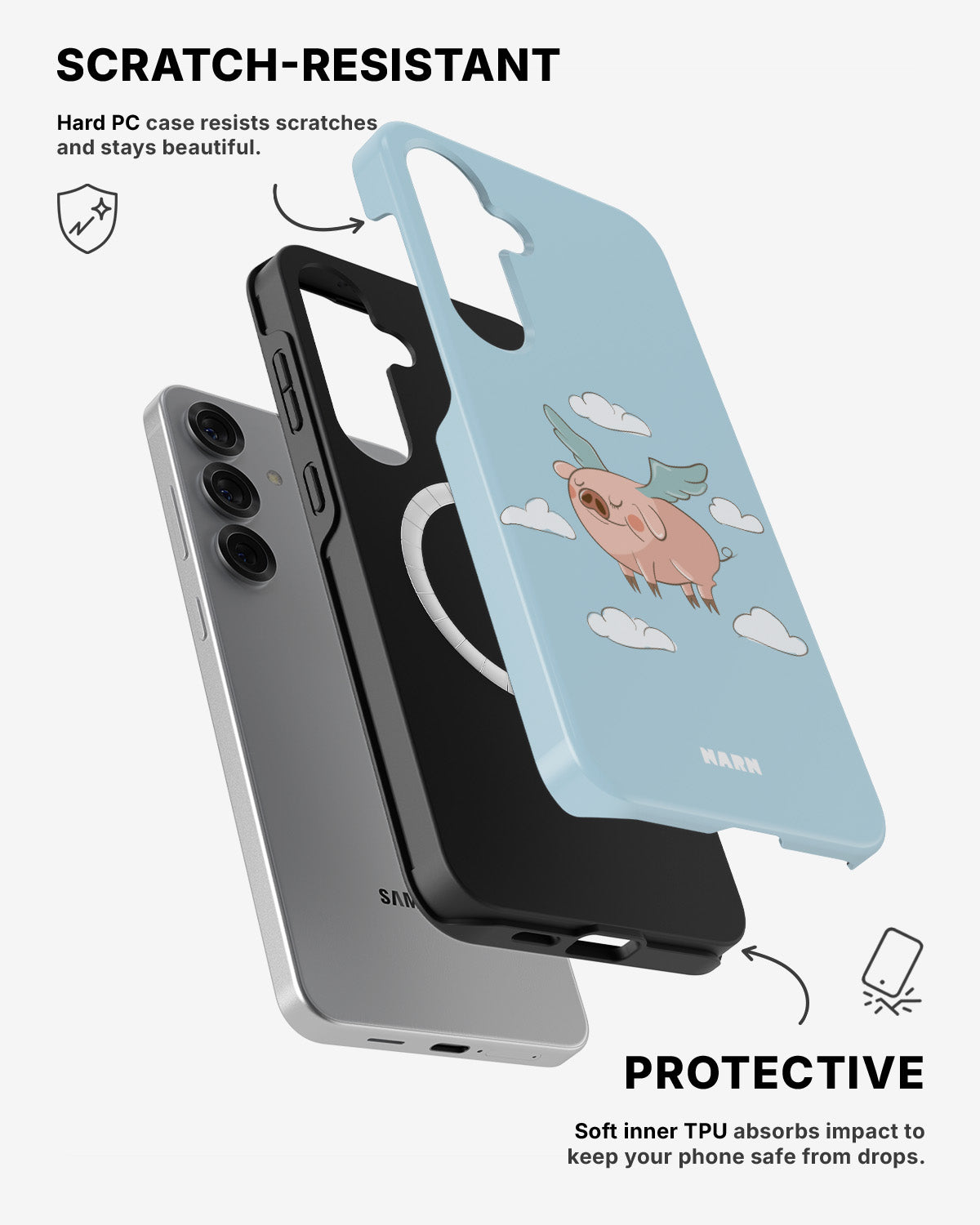 Samsung Galaxy S25 Tough Case – Dreamy Pig - View 2