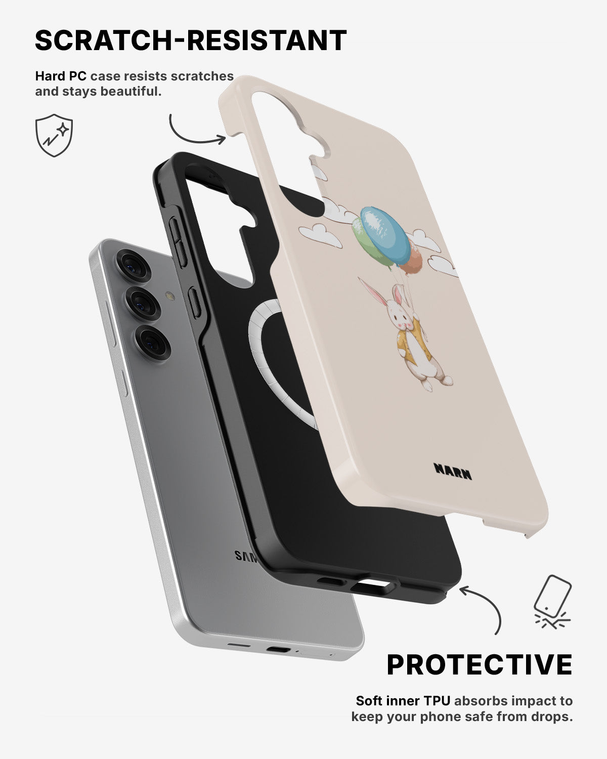 Samsung Galaxy S25 Tough Case – Flying Rabbit - View 2