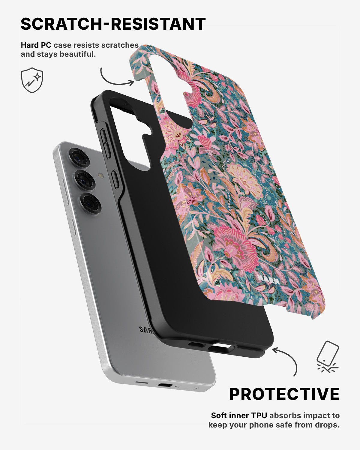 Samsung Galaxy S25 Tough Case – Fantasy Flowers - View 2