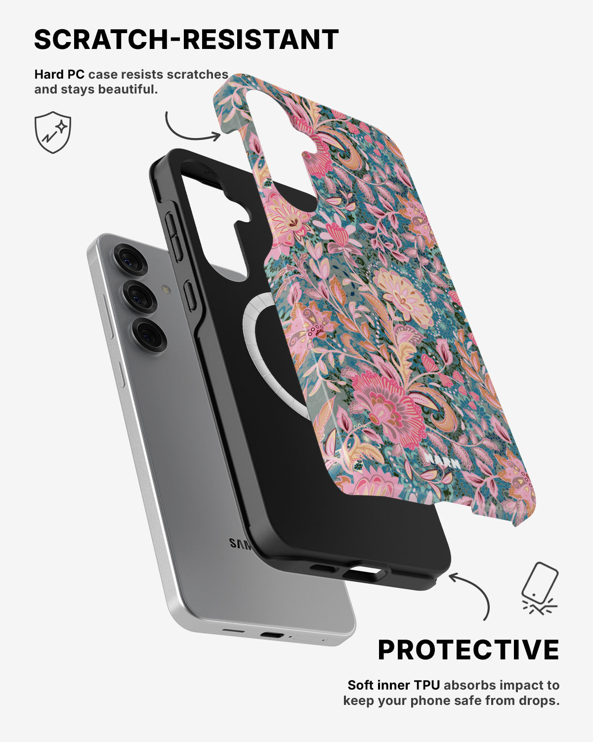 Samsung Galaxy S25 Tough Case – Fantasy Flowers - View 2