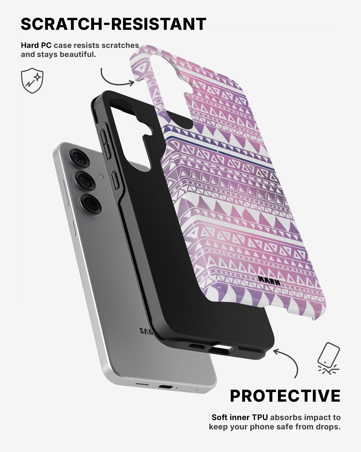 Samsung Galaxy S25 Tough Case – Purple Aztec - View 2