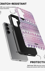 Samsung Galaxy S25 Tough Case – Purple Aztec - View 2