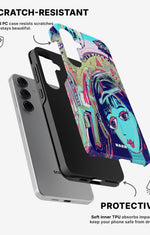 Samsung Galaxy S25 Tough Case – Abstract Cat - View 2