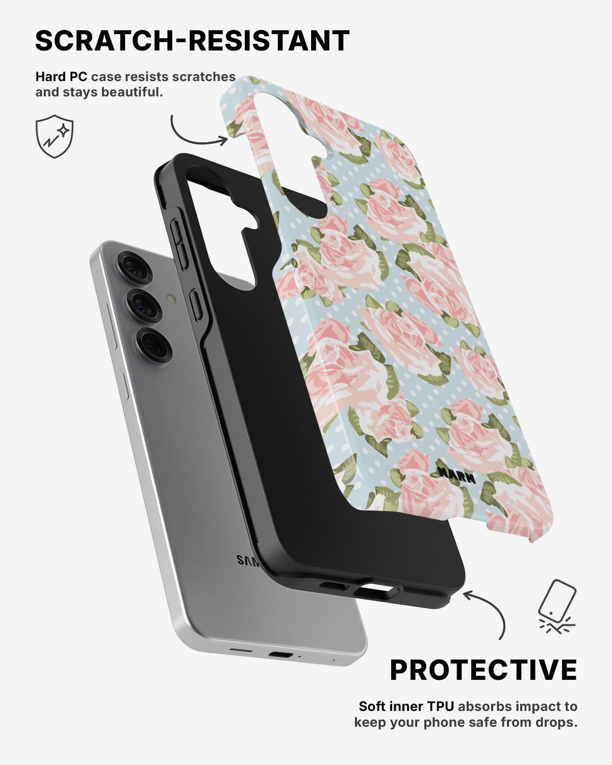 Samsung Galaxy S25 Tough Case – Rose Garden - View 2