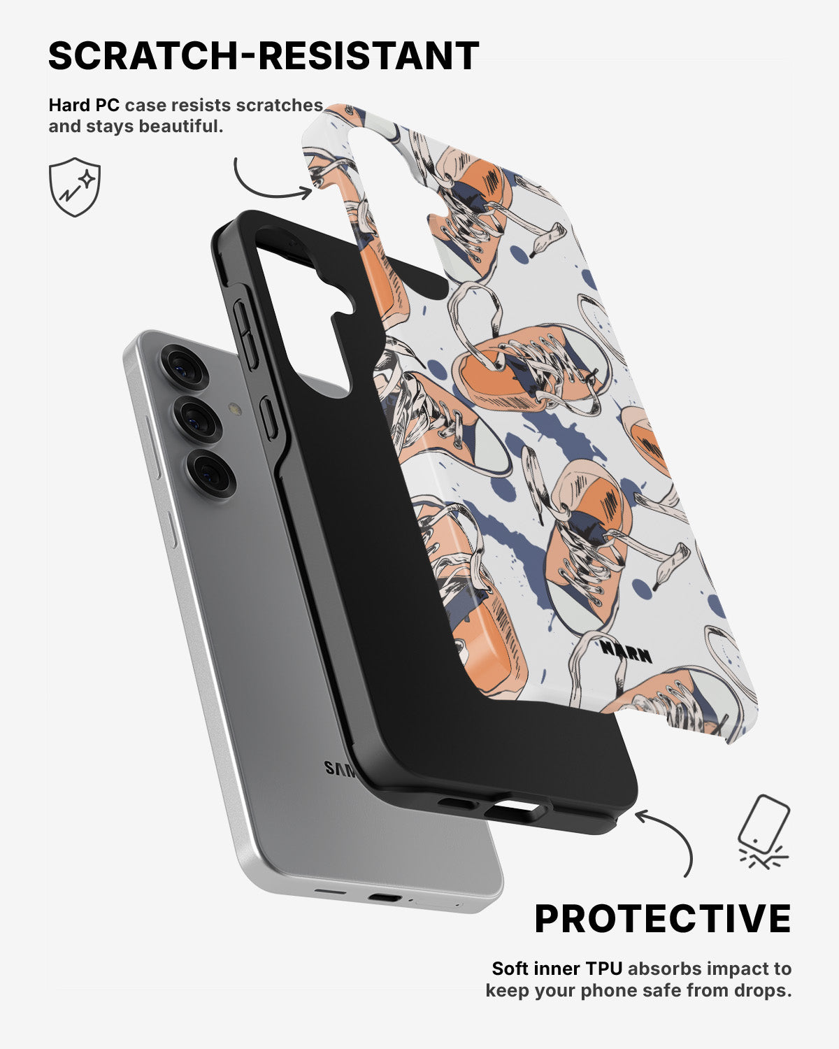 Samsung Galaxy S25 Tough Case – Apricot Sneakers - View 2