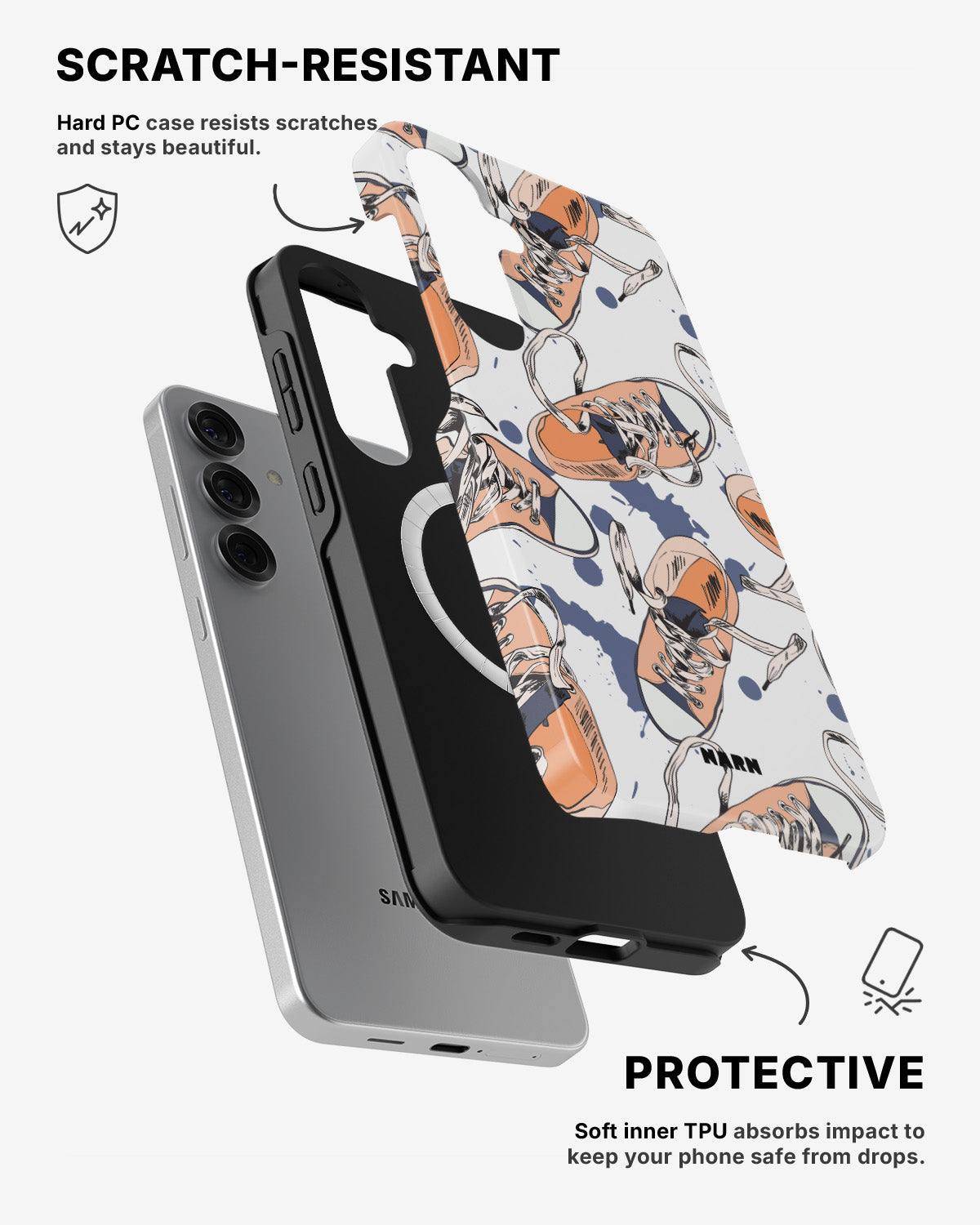 Samsung Galaxy S25 Tough Case – Apricot Sneakers - View 2