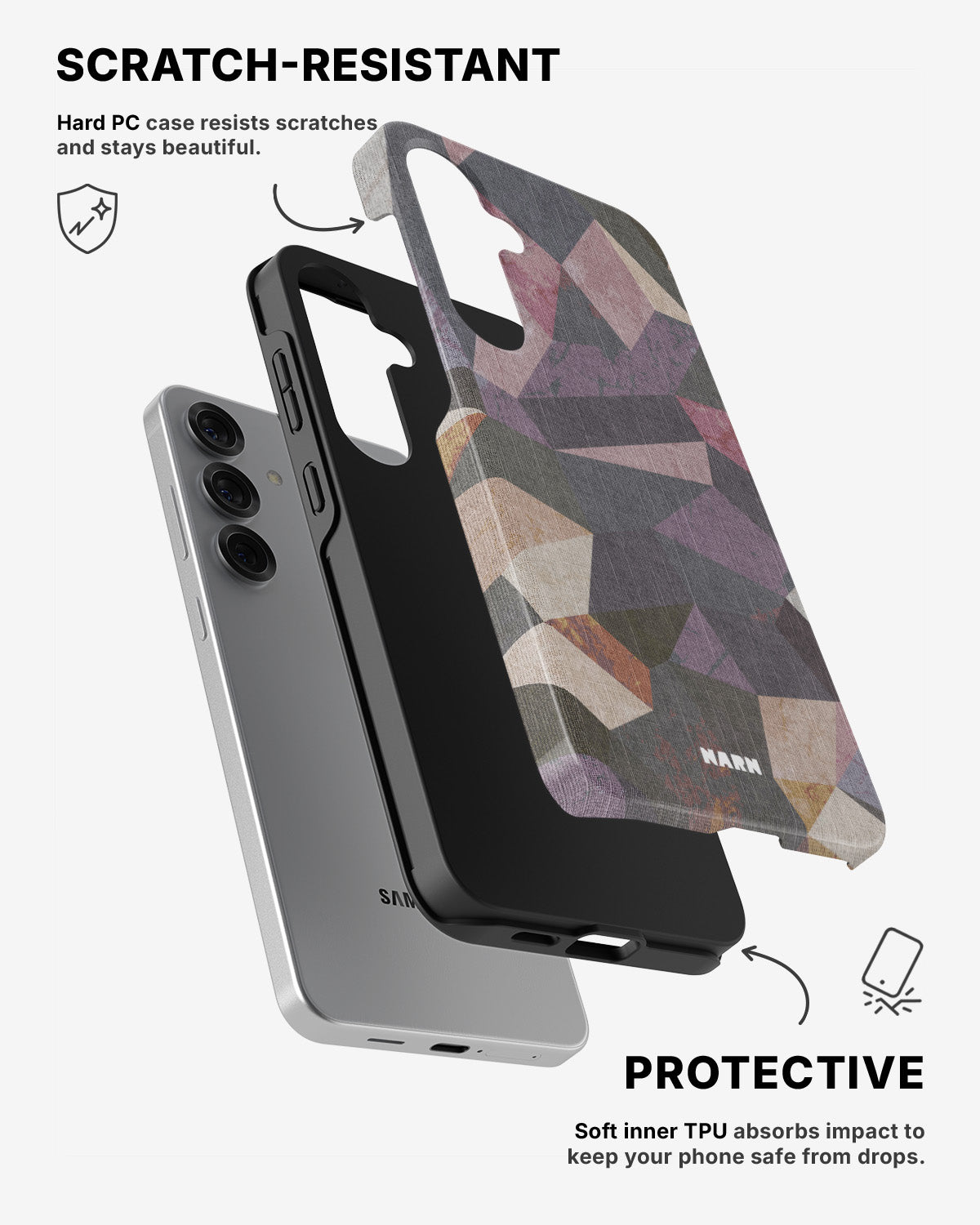 Samsung Galaxy S25 Tough Case – Triangles - View 2