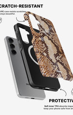 Samsung Galaxy S25 Tough Case – Brown Snakeskin - View 2