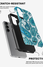 Samsung Galaxy S25 Tough Case – Turquoise Paisley - View 2