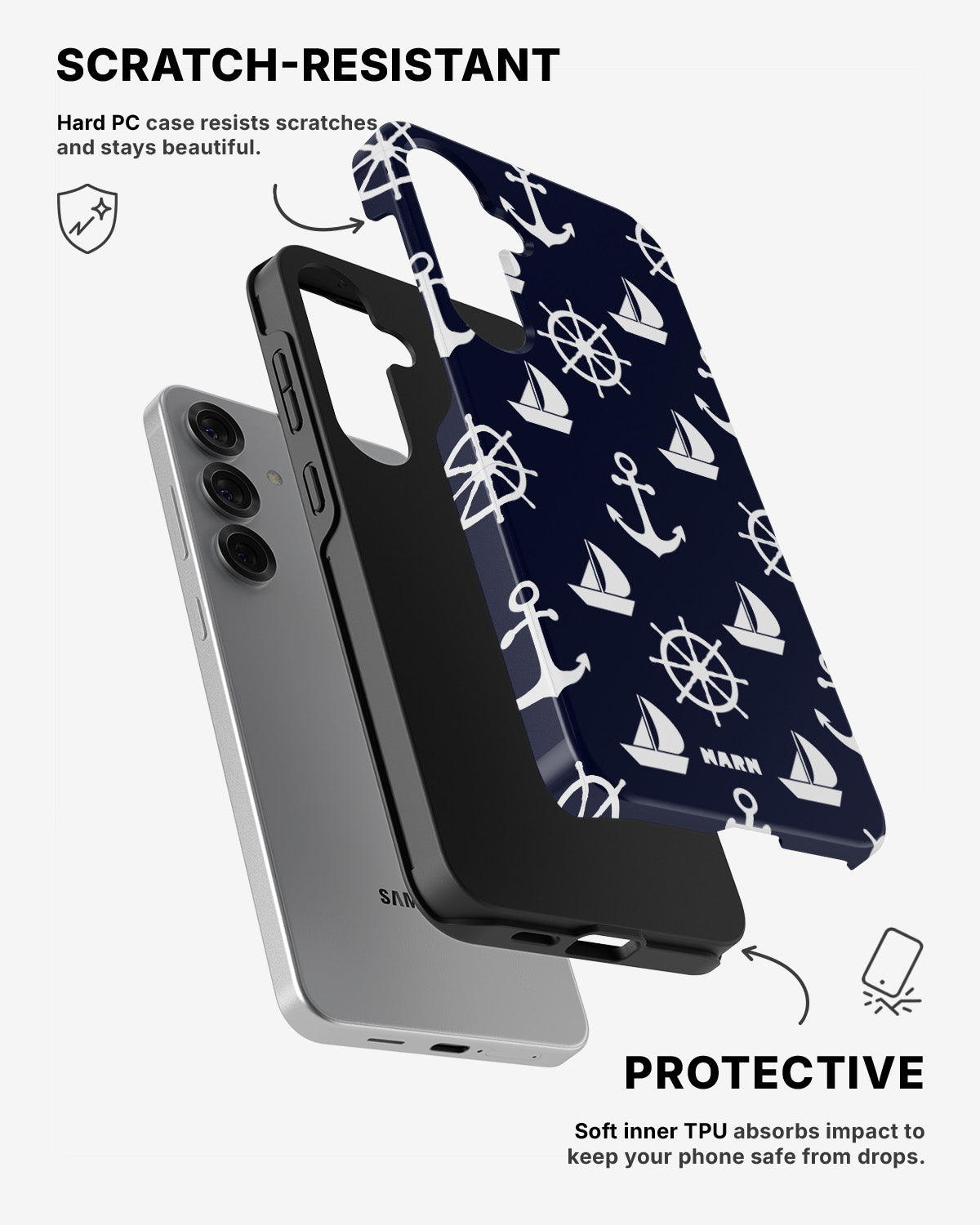 Samsung Galaxy S25 Tough Case – Deep Blue Voyage - View 2