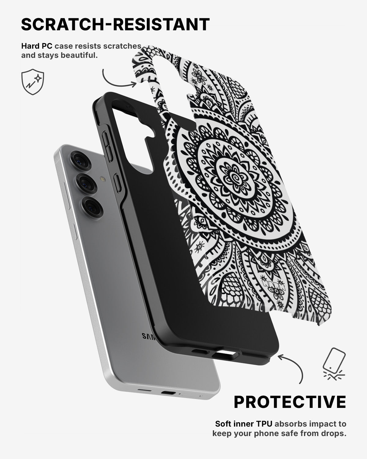 Samsung Galaxy S25 Tough Case – Henna Mandala - View 2