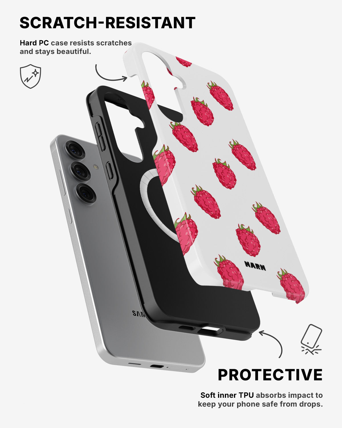 Samsung Galaxy S25 Tough Case – Raspberry Bliss - View 2