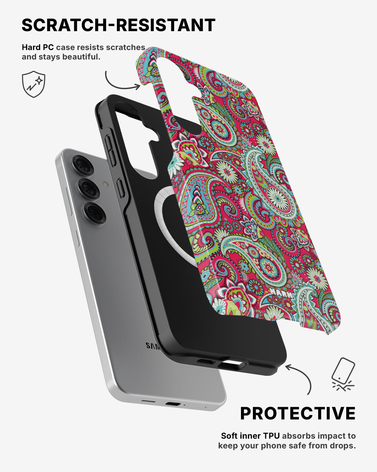 Samsung Galaxy S25 Tough Case – Paisley Paradise - View 2