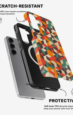 Samsung Galaxy S25 Tough Case – Retro Geometric - View 2