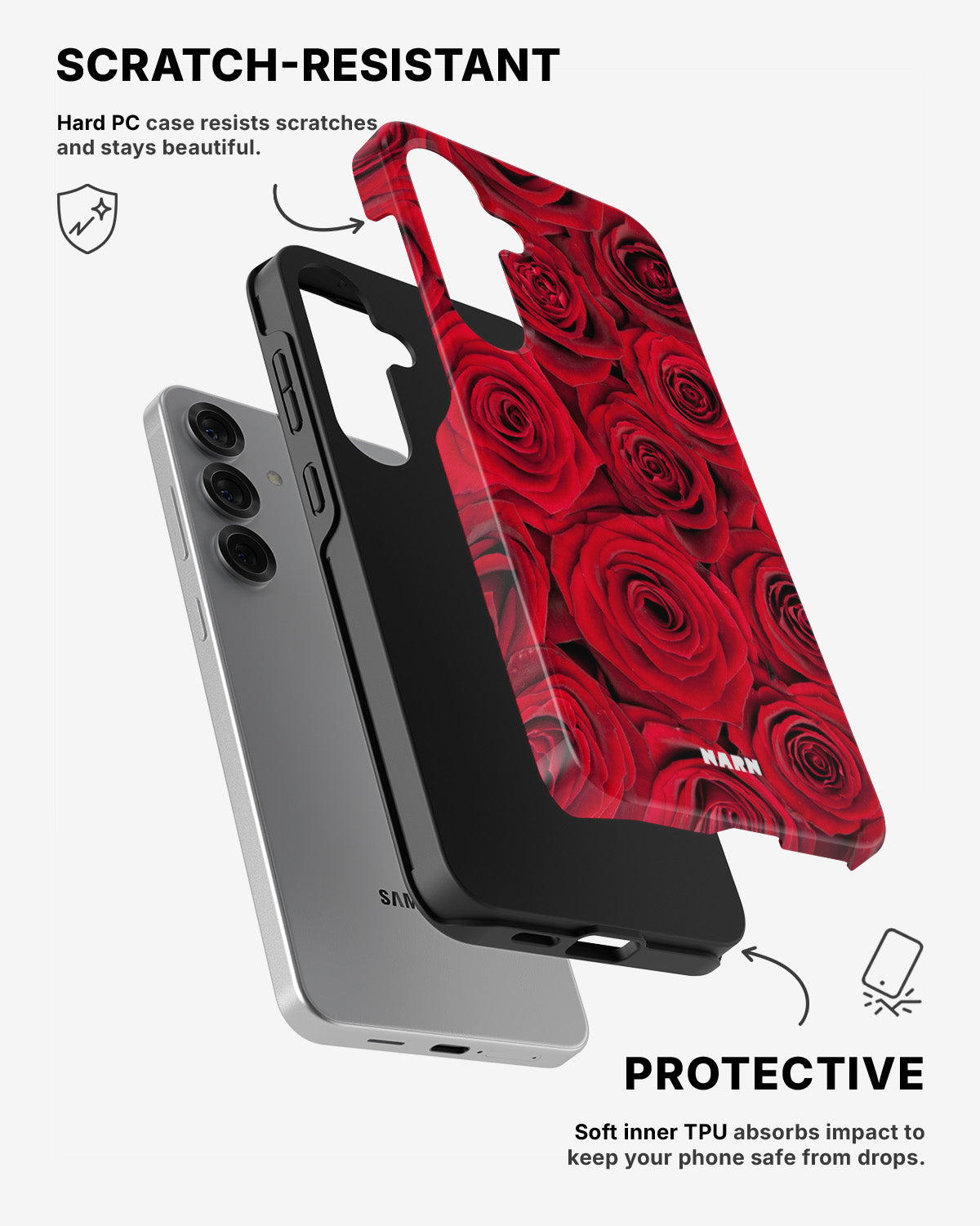 Samsung Galaxy S25 Tough Case – Red Roses - View 2