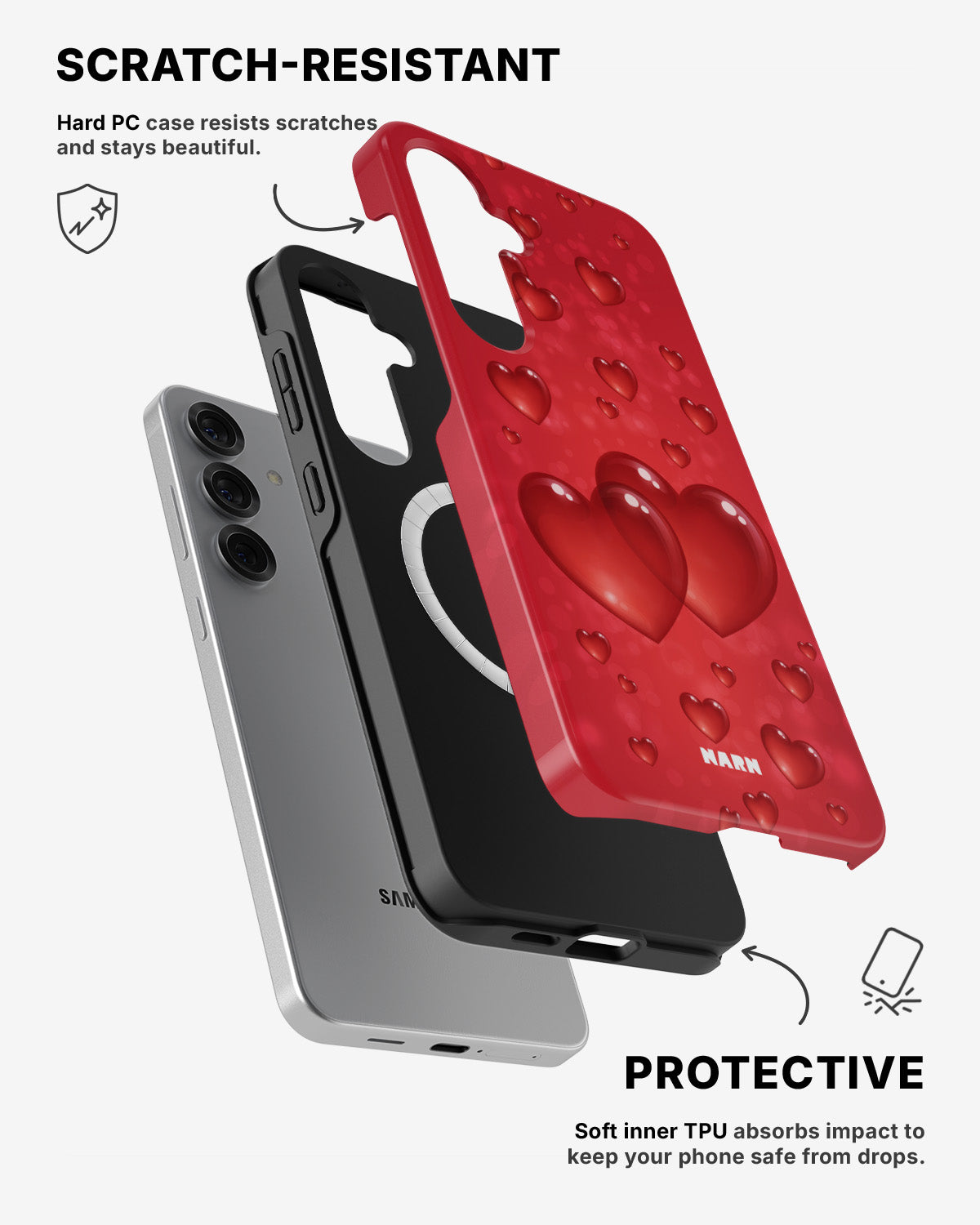 Samsung Galaxy S25 Tough Case – Red Romance - View 2