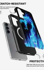 Samsung Galaxy S25 Tough Case – Blue Flames Dragon - View 2