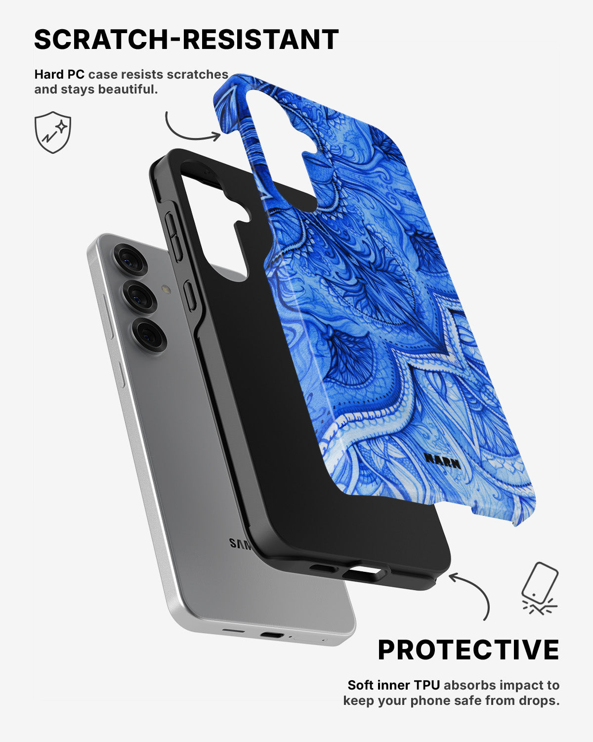 Samsung Galaxy S25 Tough Case – Blue Vintage - View 2