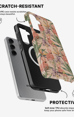 Samsung Galaxy S25 Tough Case – Flamingos & Flowers - View 2