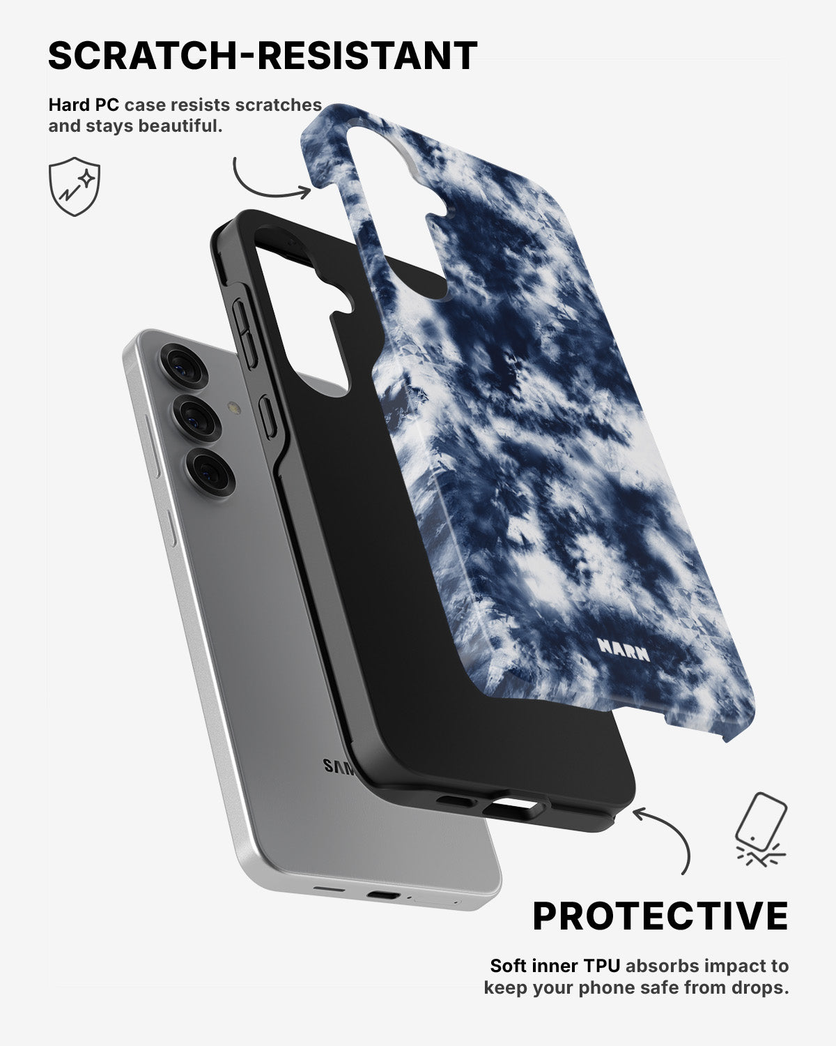 Samsung Galaxy S25 Tough Case – Tie Dye Blue - View 2