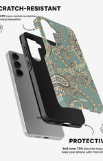Samsung Galaxy S25 Tough Case – Paisley Green - View 2