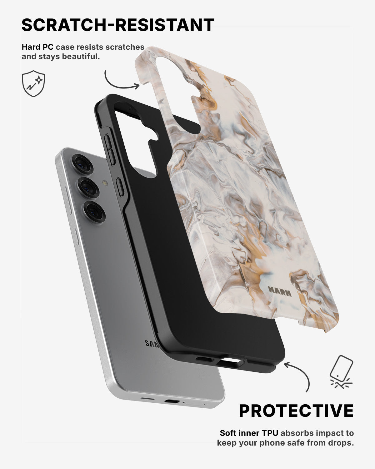 Samsung Galaxy S25 Tough Case – Icy Caramel - View 2